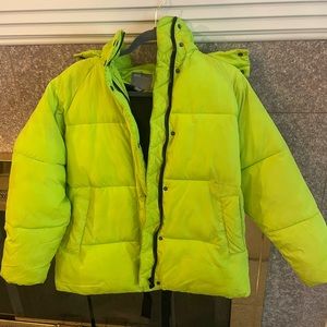 ASOS neon green puffer